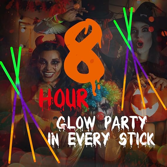 Wettarn 150 Pcs Halloween Glow Sticks 8 Bracelets Party Supplies, Green