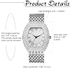 JewelryWe Men's Women's Watch with Rhinestone Roman Numerals Dial Metal Strap Quartz Analogue Watch Mother's Day Gold Silver