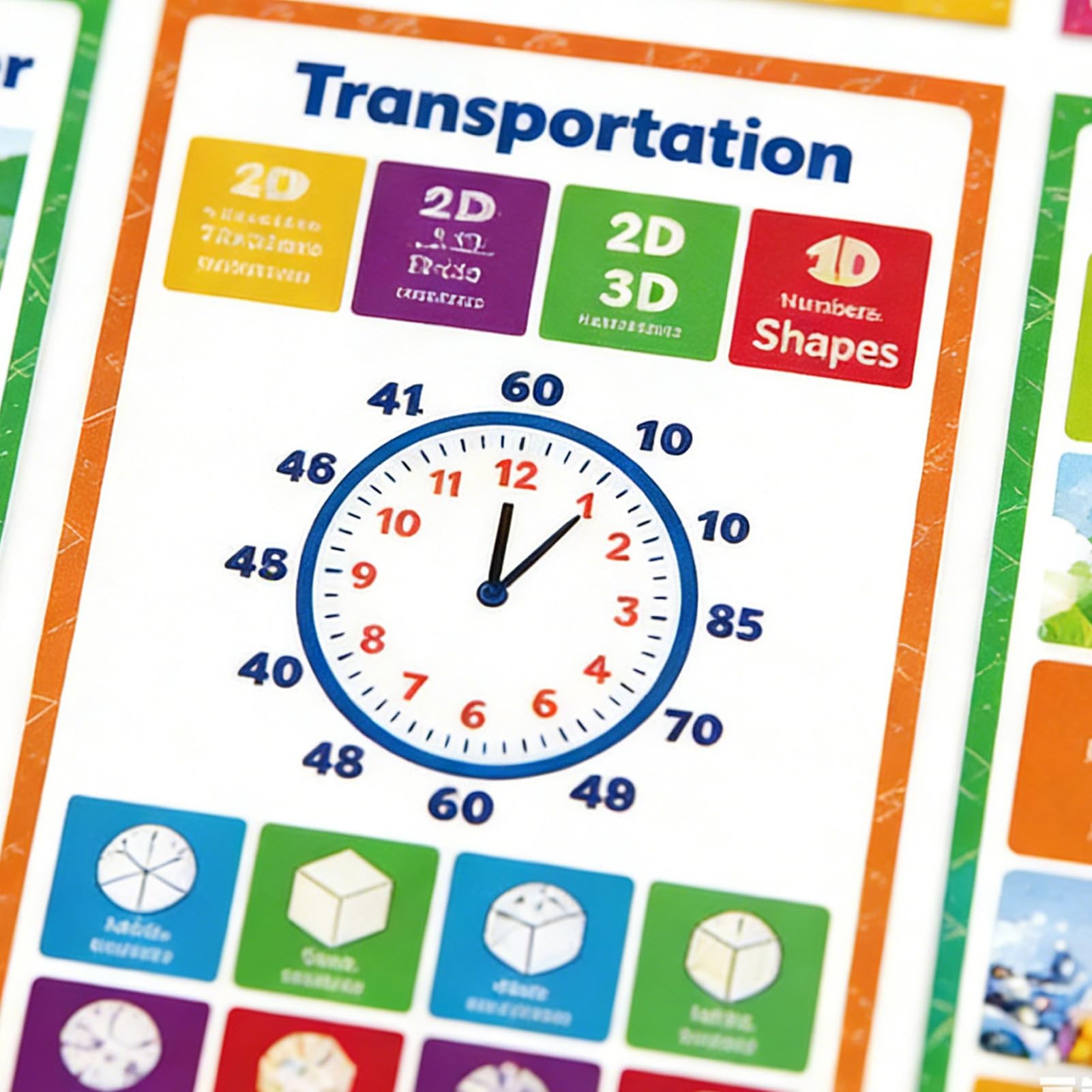 Poster educativi 20 fogli apprendimento interattivi riutilizzabili 42x28cm carta colori vivaci aula scuola materna