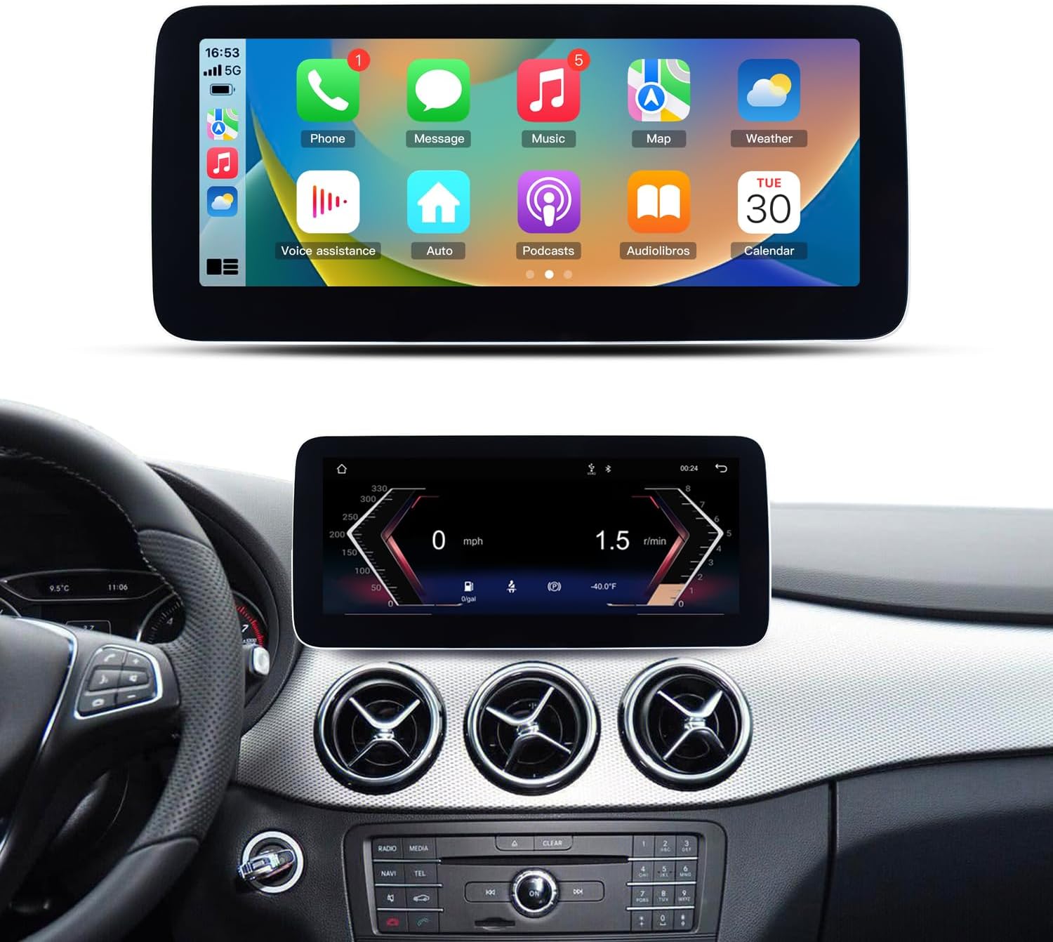 Linux Screen Android Wireless Carplay Car Radio 10.25 inch for Mercedes Benz B Class W245 W246 W242 NTG4.5 2012 2013 2014 2015 GPS Multimedia Player Intelligent Screen WiFi