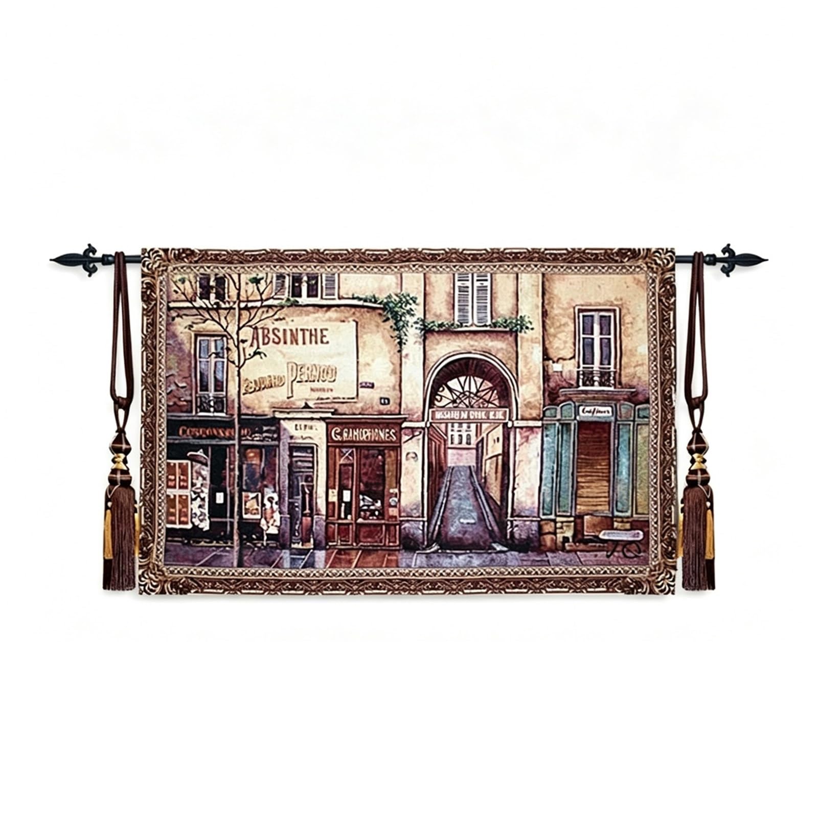 Tenture murale scène rue Paris en coton pour sublimer le salon ou la chambre