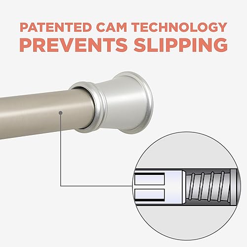 Miniatura 9 de Zenna Home Tension - Barra de cortina de ducha, sin taladro, barra de cortina de tensión ajustable para baño, resistente al óxido, fácil