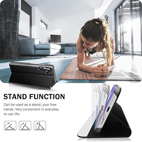 Miniatura 3 de Funda de teléfono para Samsung Galaxy A54 5G, Smart Clear View Window Luxury Slim para Galaxy A54 con soporte, funda protectora de cuero duro