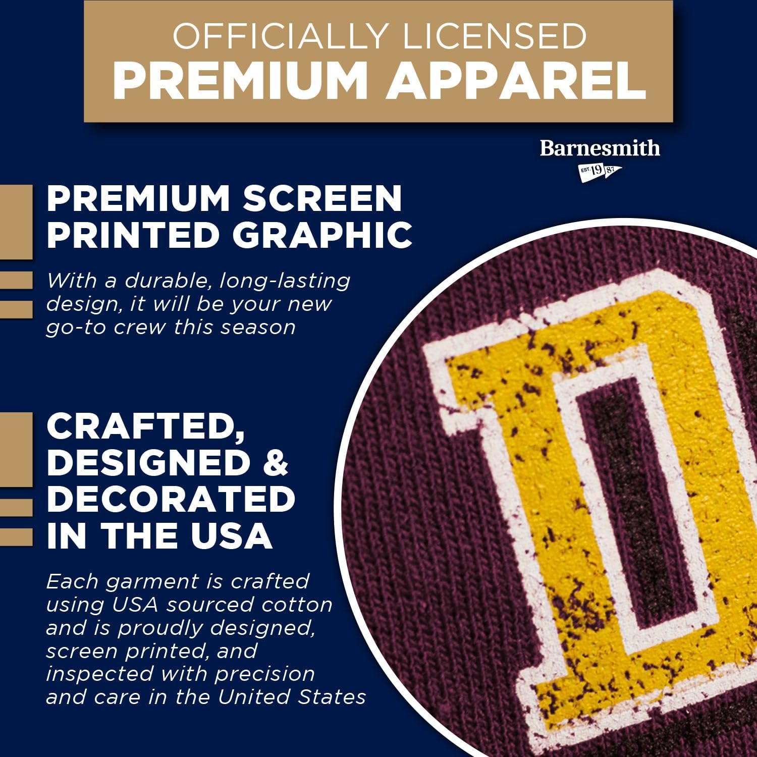 Barnesmith NCAA Unisex Youth Crewneck Sweatshirt, Vintage Logo, Color - Image 4