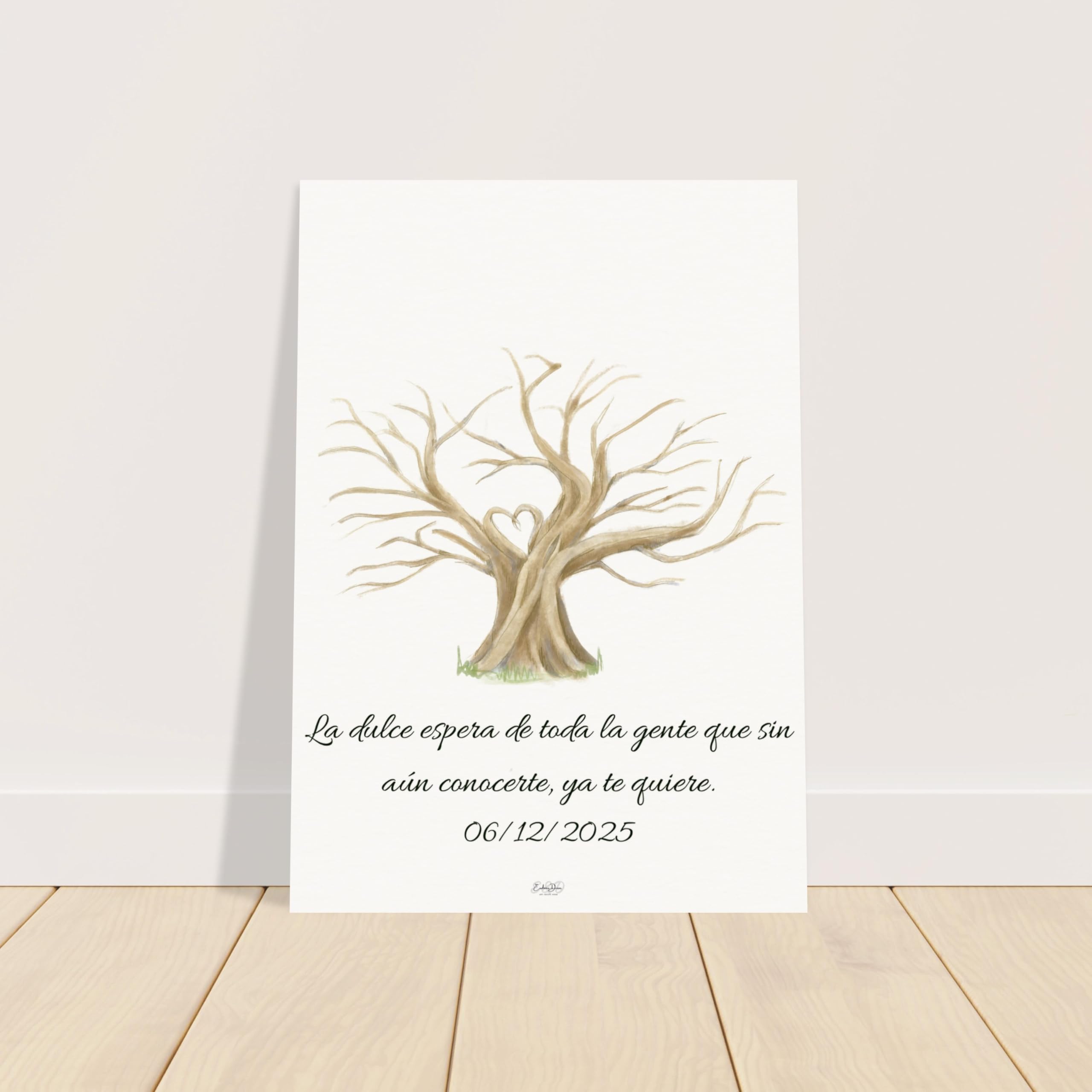 Árbol de huellas para bodas y comuniones | Lámina A3 personalizada para firmas de invitados | Libro de firmas original y recuerdo único | Decoración elegante para celebraciones | Sin marco