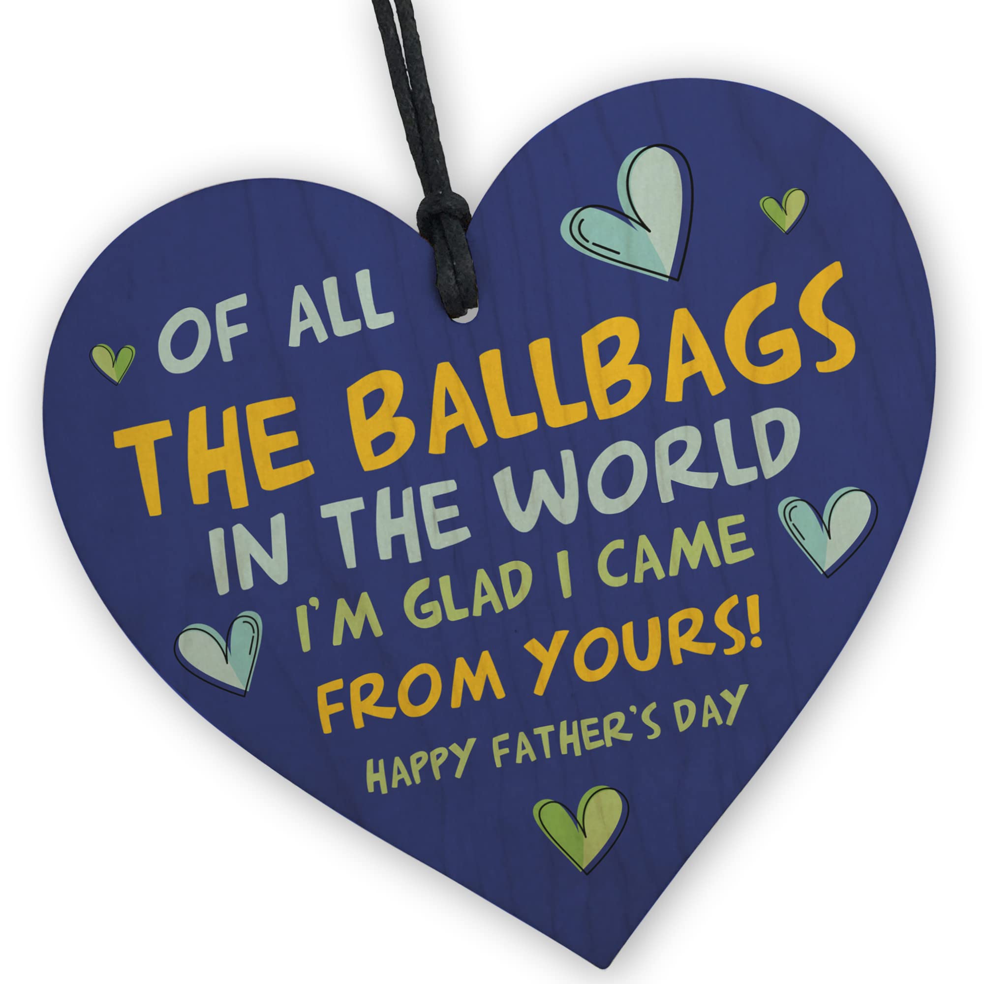 Red Ocean Fathers Day ifts Funny Dad Wood Heart Rude Fathers Day From Daughter Son Joke For Him