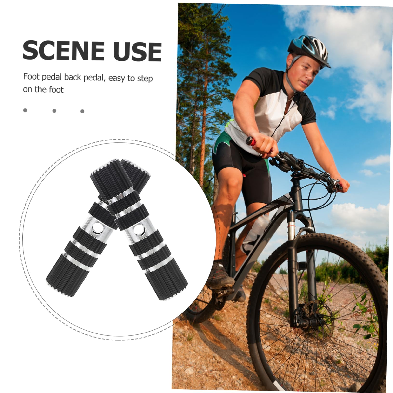 OSOLADY 1pair Detachable Aluminum Alloy Foot Pegs Sturdy Mountain Bike Accessories Installation Compact Design for Cycling Enthusiasts