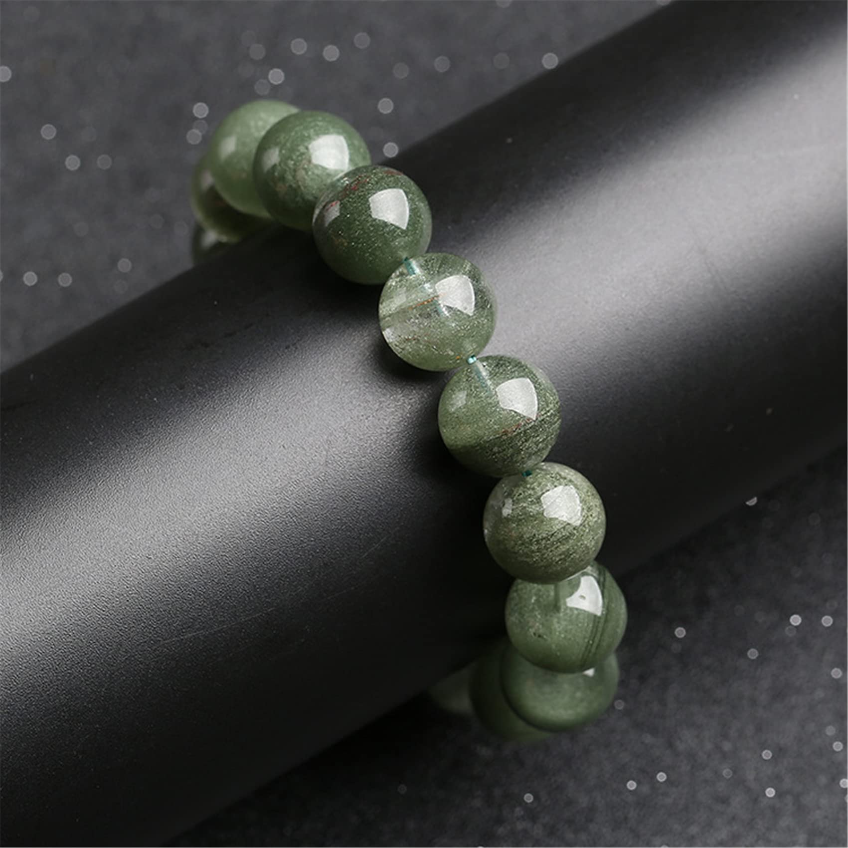 YDYDTTKD Pulsera de Buena Suerte, Pulsera de Cristal de Riqueza Feng Shui, Amuleto de Cuarzo Verde, talismán para Prosperidad, Dinero, Buena Suerte, 8 mm