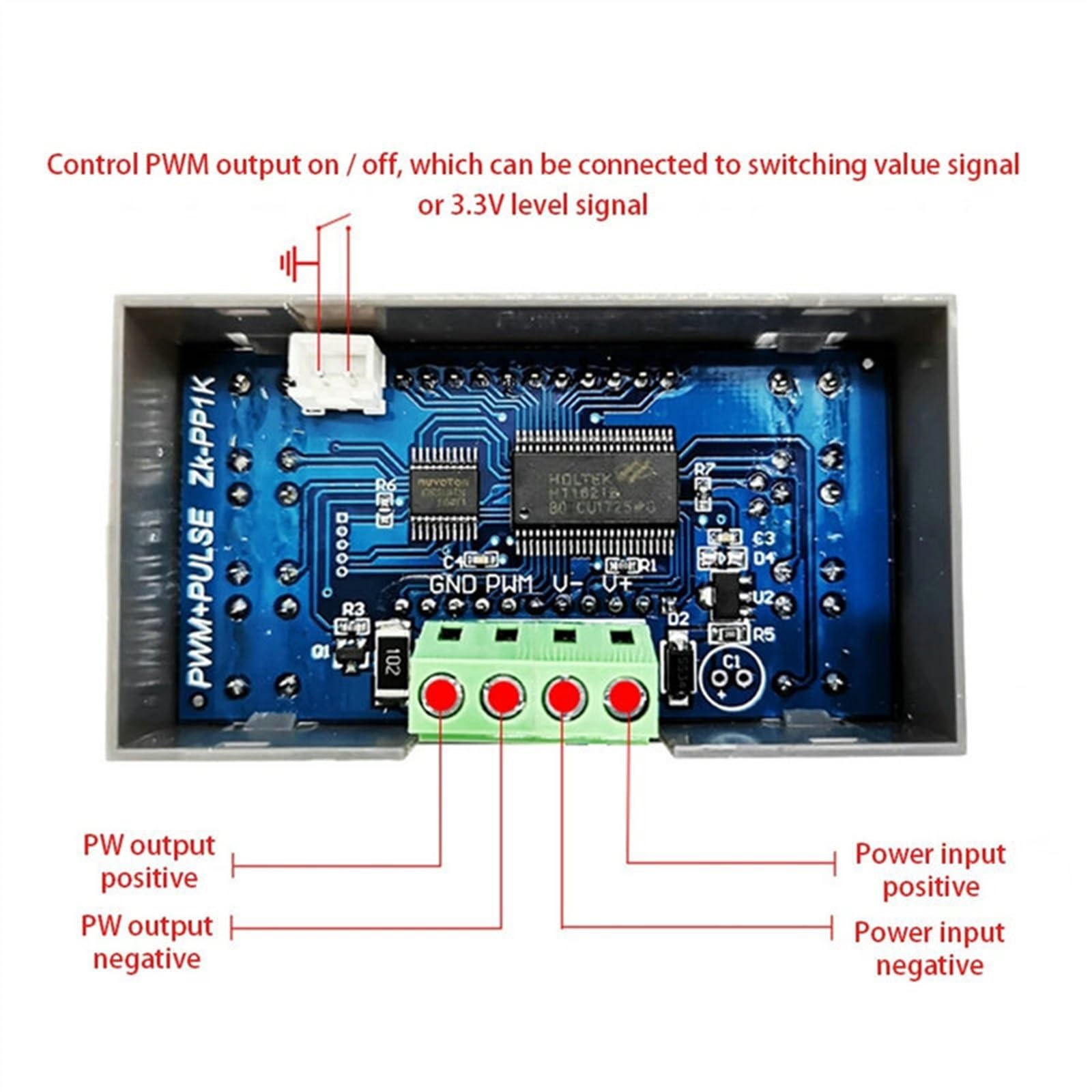 Générateur de Signal ZK-PP1K double Mode LCD PWM 1 canal 1Hz-150KHz PWM fréquence d'impulsion Cycle de service générateur d'onde carrée réglable (Color : ZK-PP1K)