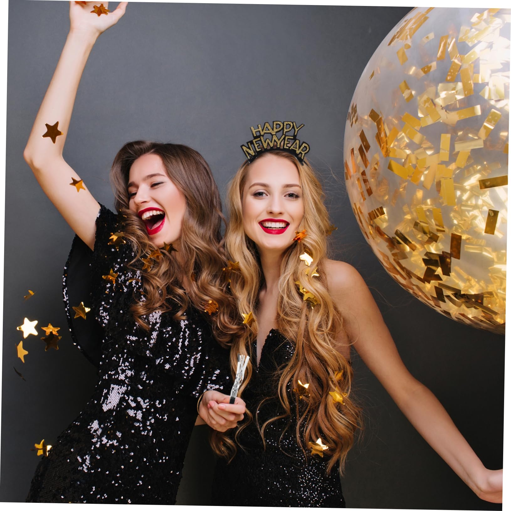 HANABASS 1tasche Silvester-partyhüte und Tröten Stirnbänder Perlenketten Set mit Hut und Dekoration für Neujahrfeiern Partyartikel für Drinnen und Draußen
