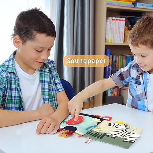 Miniatura 5 de Libros para bebés, libros de tela suave para regalo de bebé, lindo tema de animales, libros de tela para bebés de 0 a 2 años, desarrollo temprano