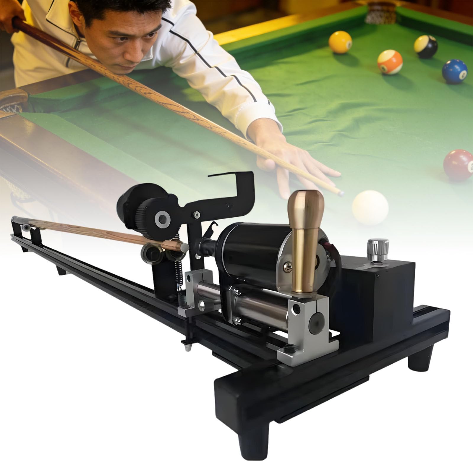 Ymnogjie Professional Billiards Cue Repair Machine,Cue Repair and Maintenance Lathe,Easy to Use,Used for Pool Cue Tip Clip Repair,Straightening,Grinding and Polishing