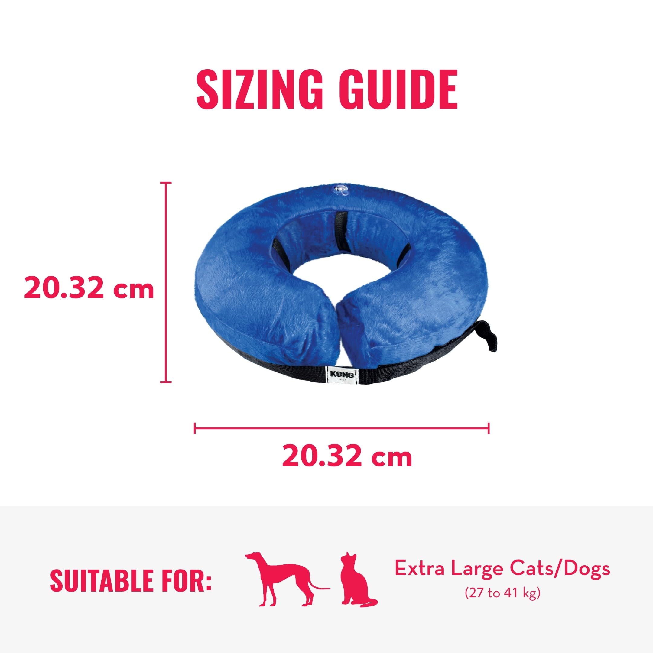 KONG Cloud E-Collar for Dogs, Soft Inflatable Recovery Dog Collar, Adjustable, Scratch & Bite Resistant, Promotes Healing, Prevents Wound Licking, Scratching Post-Surgery, Neck Size: 51-64cm, X-Large 1