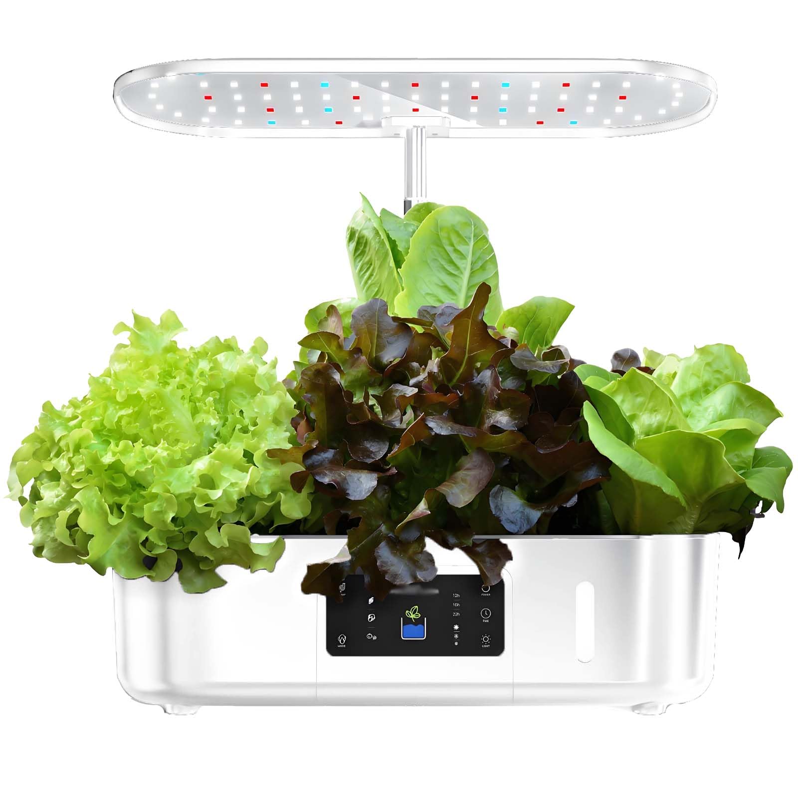 Système de Culture hydroponique Intelligent d'intérieur avec LED à Spectre Complet, minuterie Automatique, pour Herbes, légumes et Fruits, kit de Germination de Plantes sans Terre White