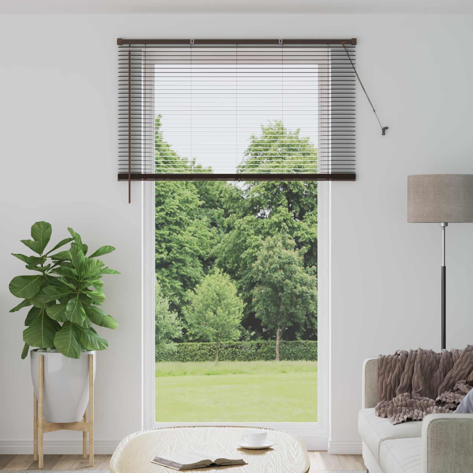 Estor veneciano PVC marrón oscuro 213 x 140 cm