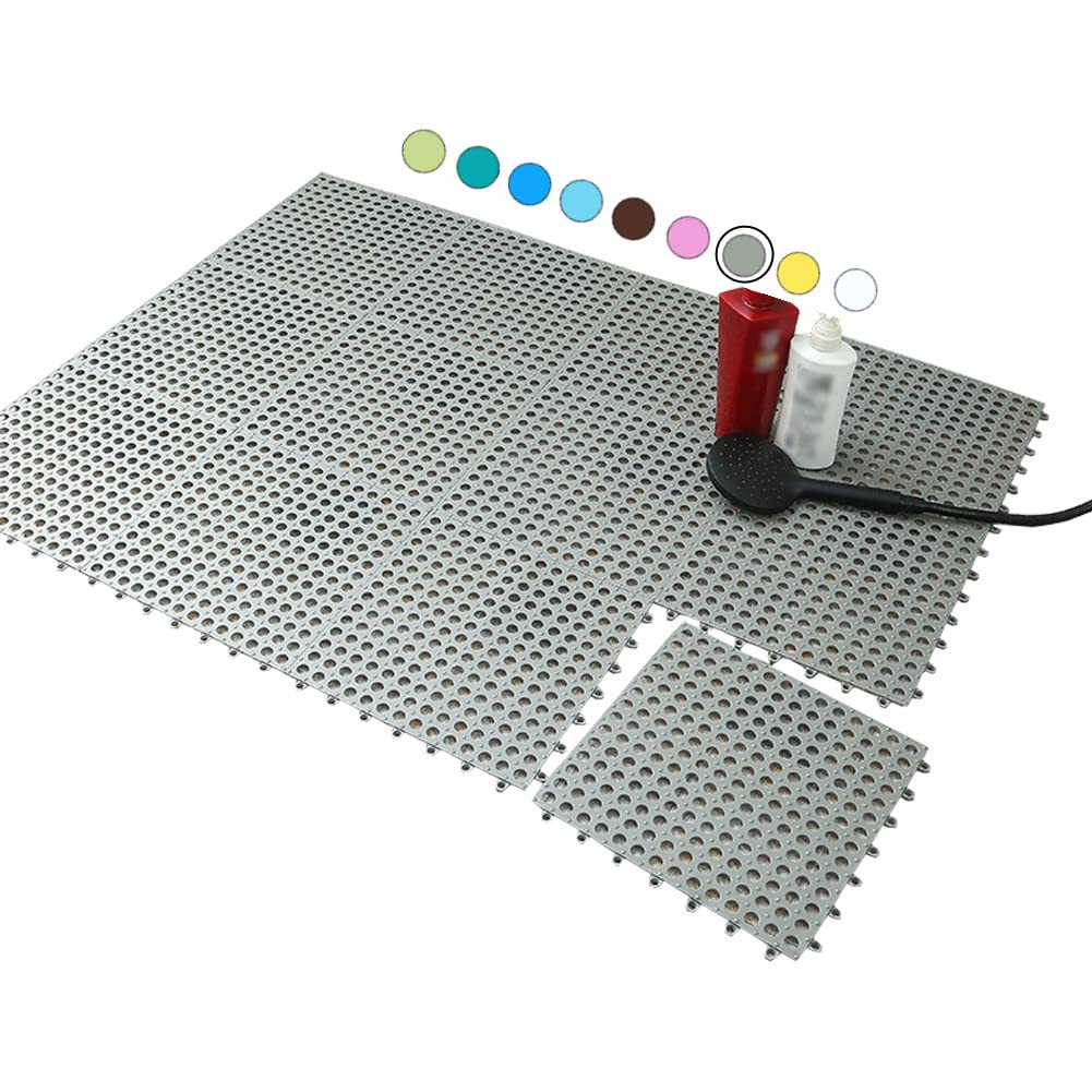 Amazon Cs Home お風呂マット 滑り止め Diyカット 浴室内マット 快速排水 洗い場 お風呂 すのこ 転倒防止 介護用 4pcs グレー 風呂マット すのこ ホーム キッチン オンライン通販