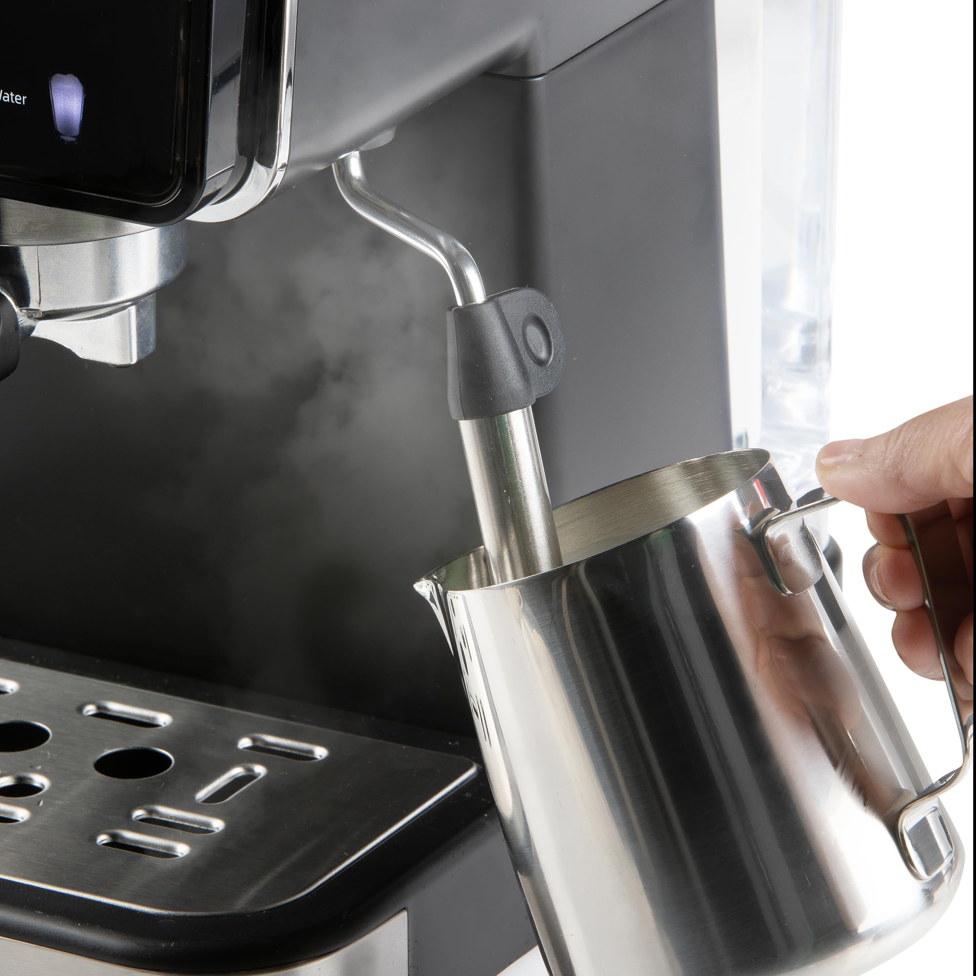 DOMO DO757K - Máquina espresso de 20 bares - Pantalla táctil a color - Boquilla de vapor - Café molido - Alternativa máquina espresso automática - Depósito 1,5 L