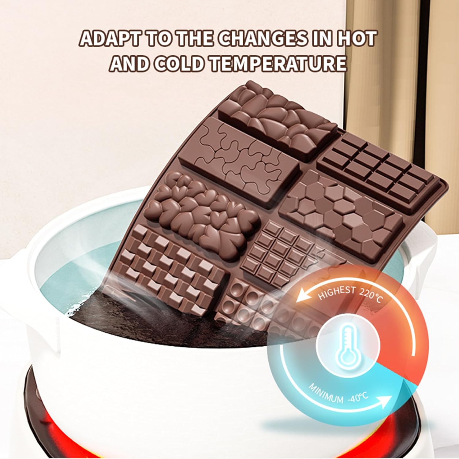 2Pcs Chocolate Bar Mold，12 Cavities Non-Stick Chocolate for Stuffed Pistachio Bars， Silicone Molds For Baking，Break Apart Candy Molds for Cake Decorations - Image 3