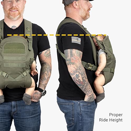 Miniatura 9 de Tactical Baby Gear Portabebés táctico para papás  Ergonómico, saludable para la cadera y cómodo para bebés y niños pequeños (8-33 libras) (verde
