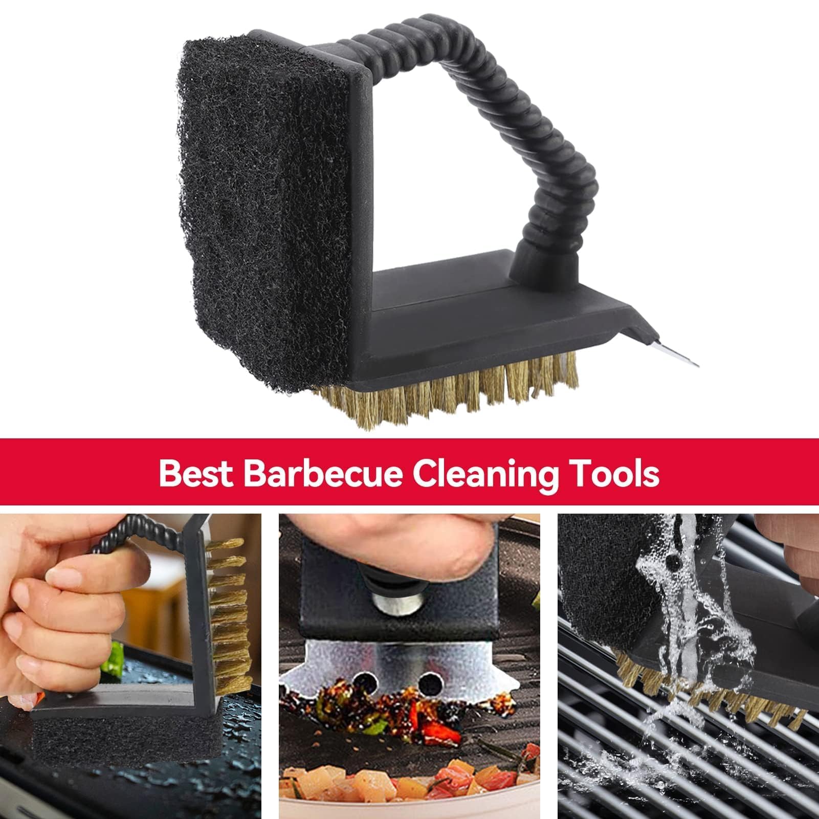 3 In 1 Spazzola Per La Pulizia Del Barbecue Raschi... – Vicedeal - Foto 7