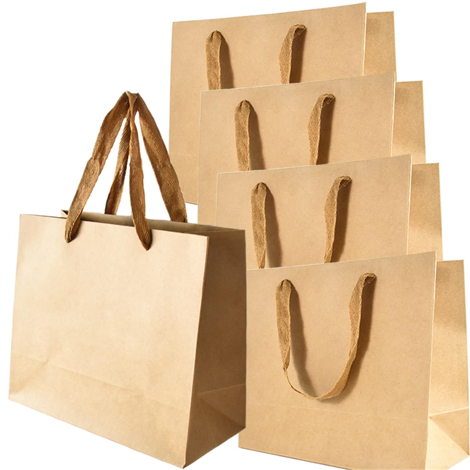 Borsa tote in carta Kraft marrone da 10/20 pezzi per Feste