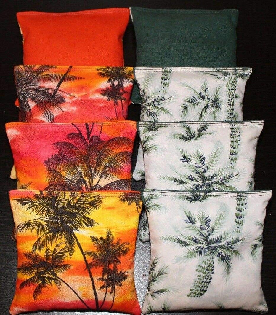 Tropical Island Paradise Palm Trees Sunset Beach Cornhole Bean Bags ACA Regulation