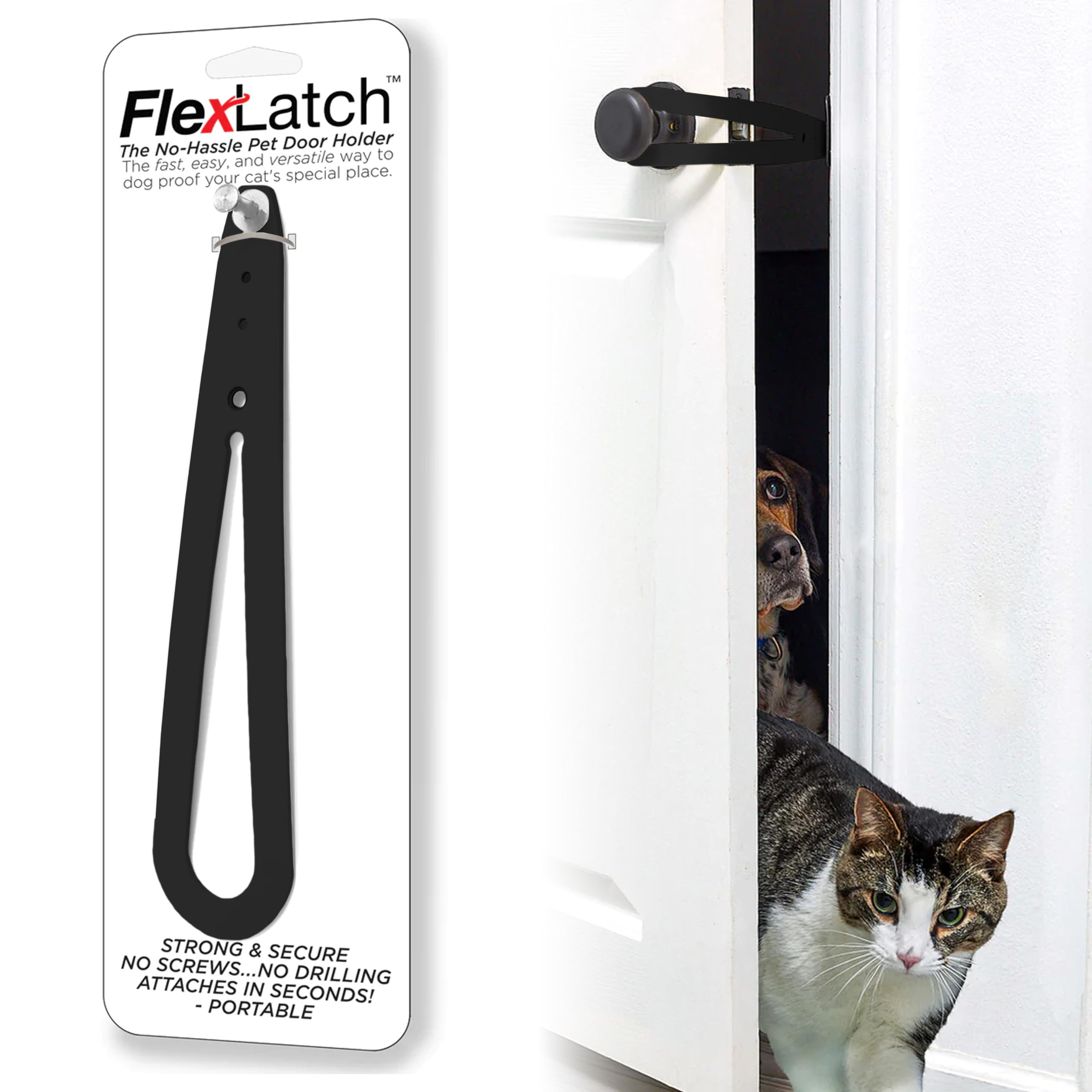 Amazon.com: FlexLatch Cat Door Holder Latch - Black Cat Door