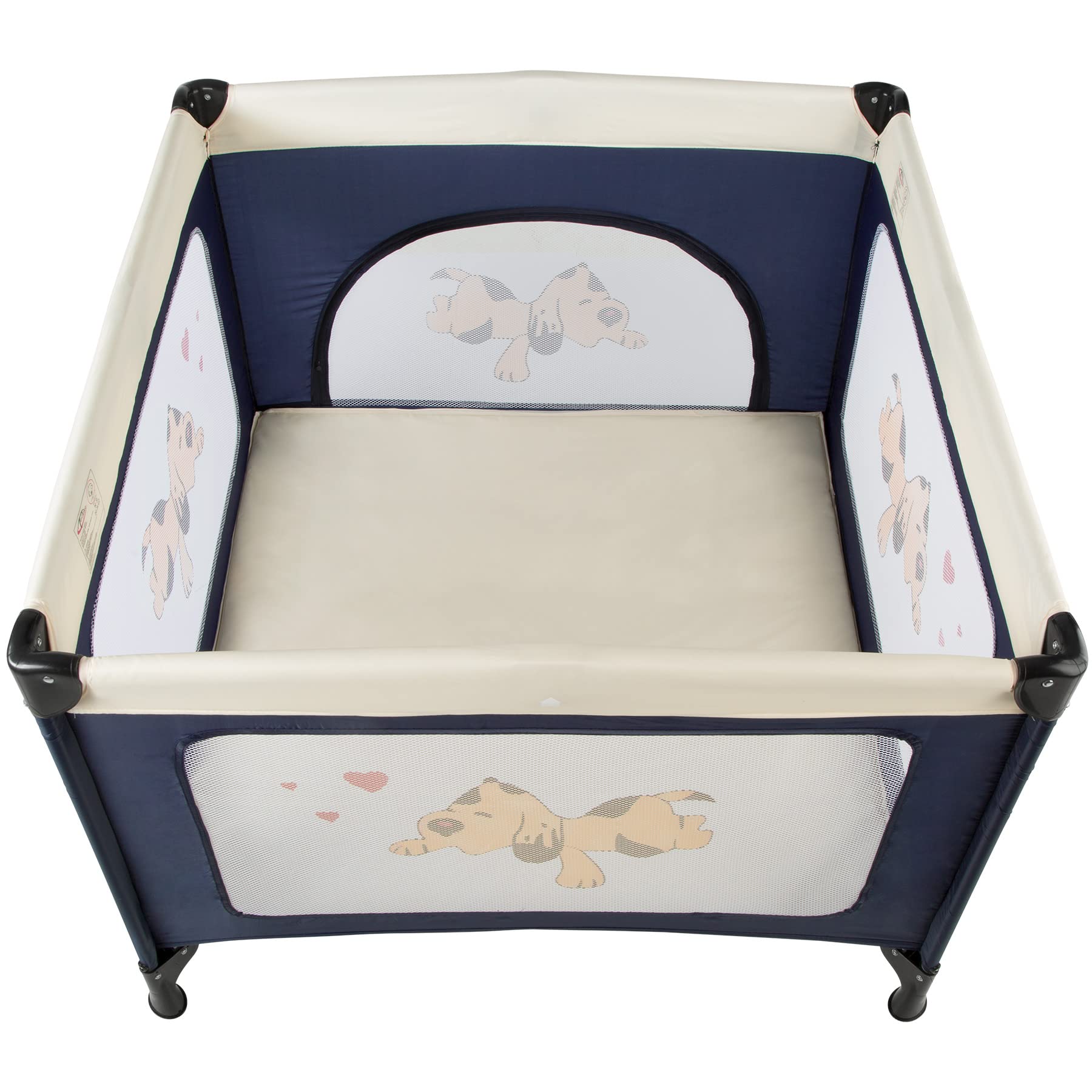 TecTake 402205 Parc pour Bébé Lit de Bébé Parc avec Matelas et Sac de Transport, pliage, bleu