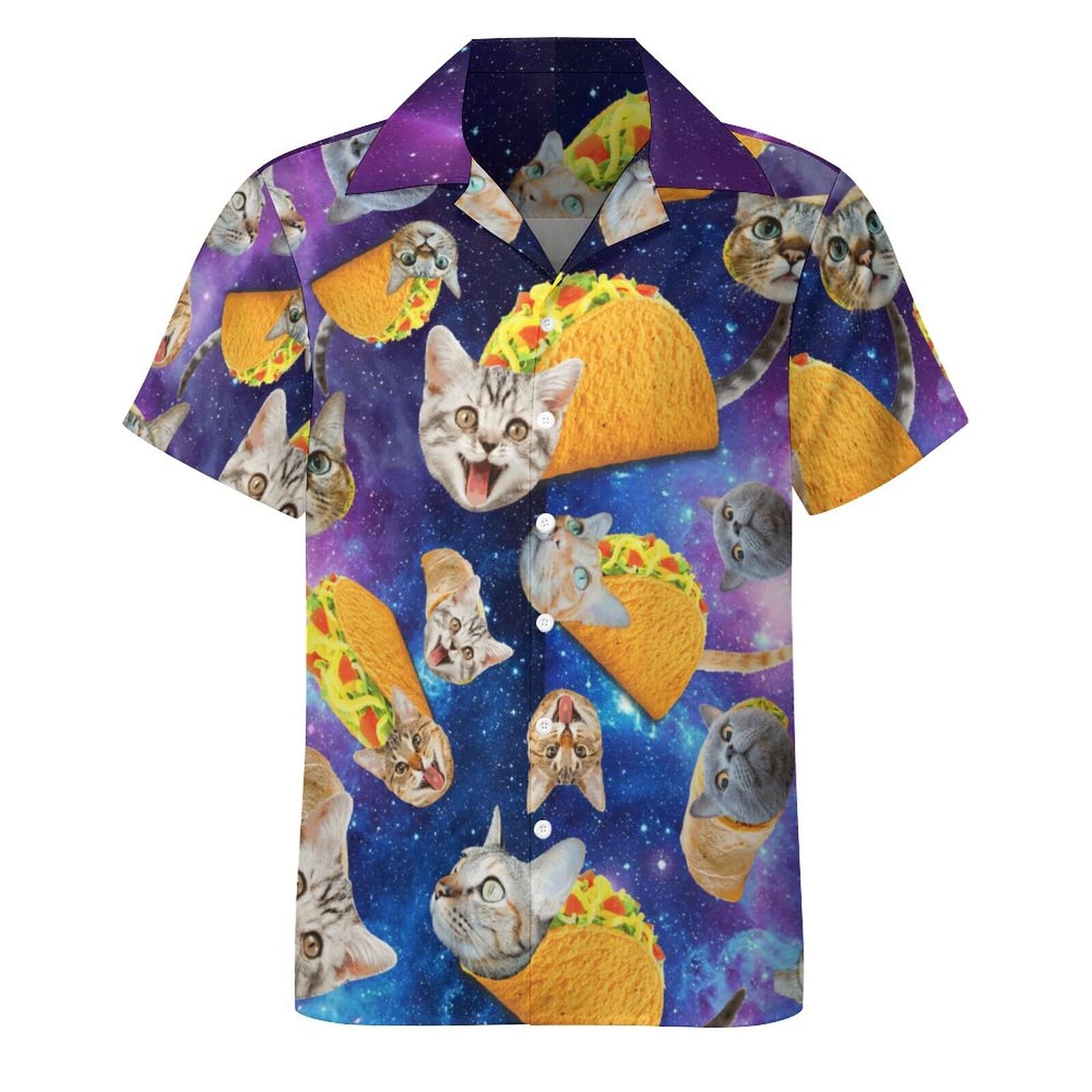 LESOCUSTOM 80s 90s Hawaiian Shirts for Men Vintage Button Down Short Sleeve Shirt, 80s Outfit Party Disco Beach Shirts