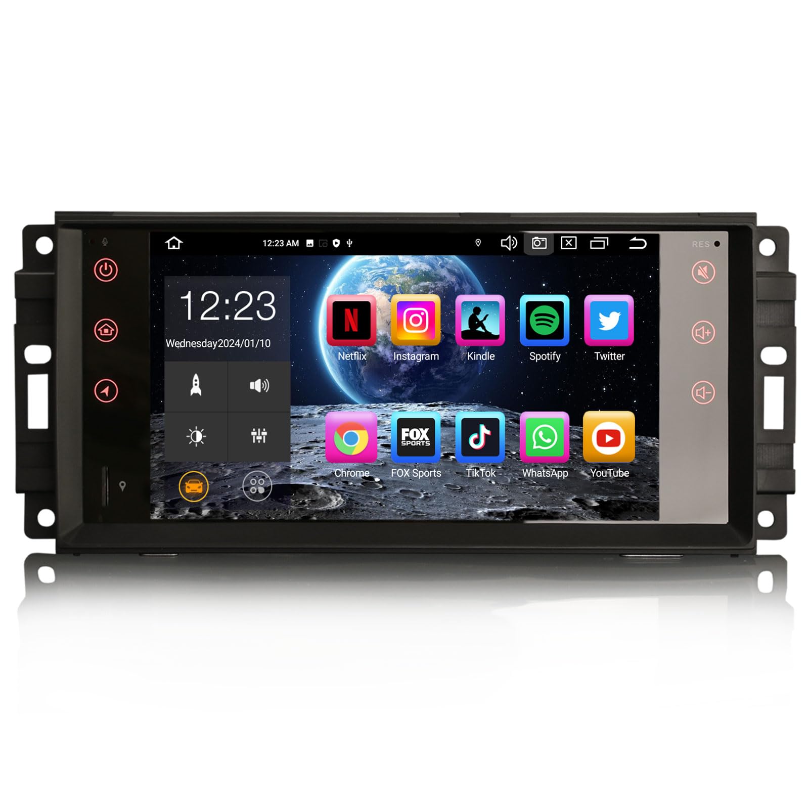 Erisin 8-Core Android 14 GPS Navegación Estéreo de Automóvil para Jeep Compass Grand Cherokee Patriot Chrysler 300C Dodge Journey Avenger Soporte CarPlay Android Auto Bluetooth 5.0 WiFi Dab+ 4GB+64GB