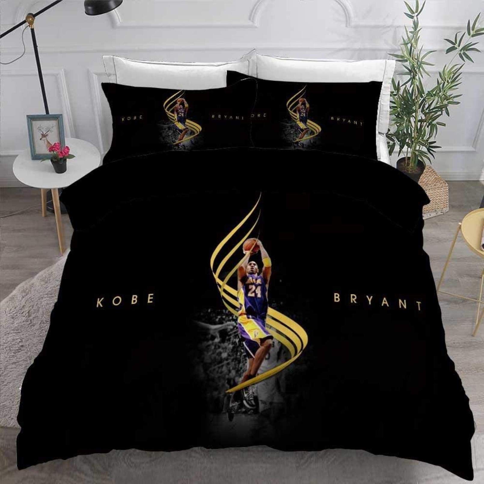 Miss Kobe Bettbezug-Set, Bettwäsche-Set, weiche Mikrofaser mit 2 Kissenbezügen, versteckter Reißverschluss, 218,6 x 239,9 cm HGCHH
