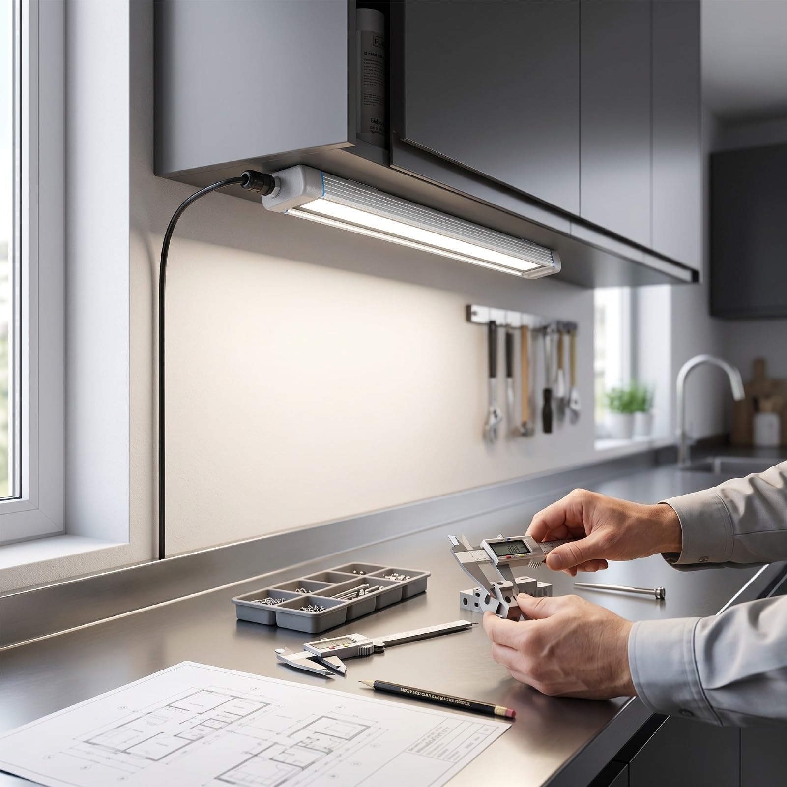 Luocute LED-Werkstatt-Röhrenleuchte 10 W, IP65 Wasserdichte Maschinen-Arbeitsleuchte mit staub- und Schlagfestem Design für CNC-Fräsmaschinen-Drehmaschinen