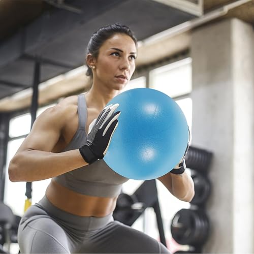 Miniatura 9 de iplusmile Pelota de ejercicio pequeña de Pilates 9 pulgadas suave, pelota de entrenamiento para estabilidad, yoga, terapia física, para mujeres de
