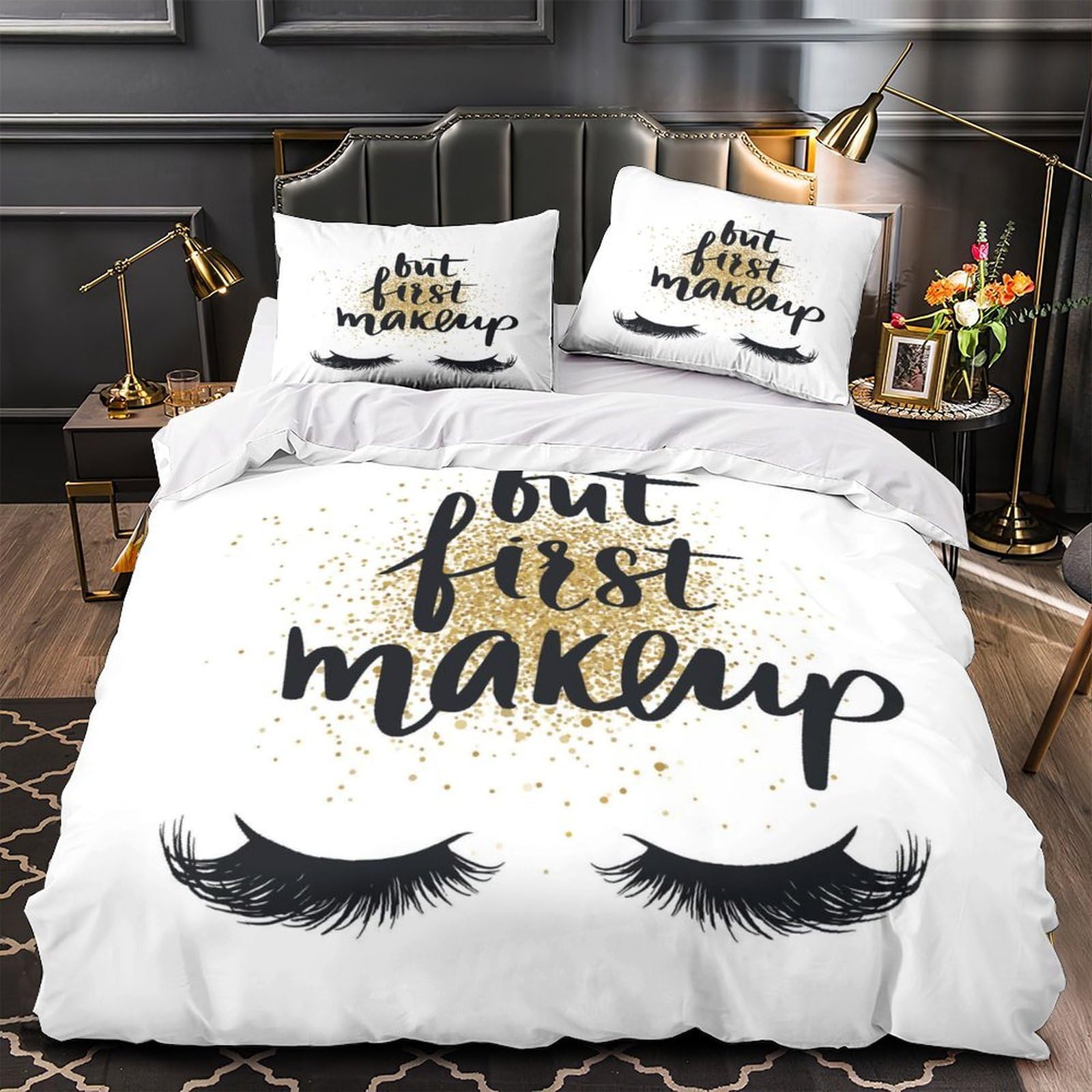 Housse de couette maquillage 140x200 microfibre pour lit ado
