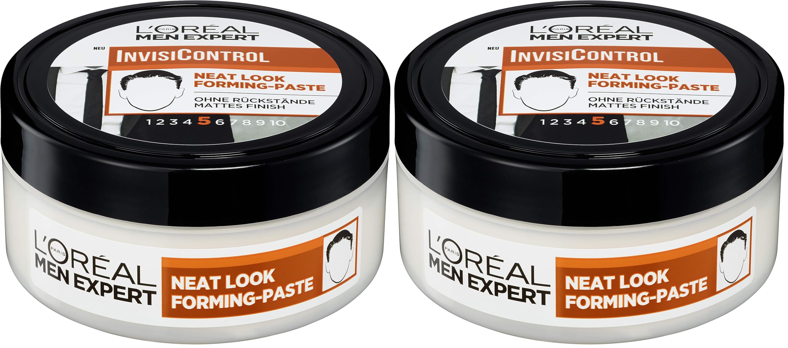 L'Oréal Men Expert Neat Look Forming Paste für Männer, Haar Styling Wax für gepflegte und natürliche Haarstylings, Herren Haarwachs Pomade für ein mattes Finish, InvisiControl, 1 x 150 ml