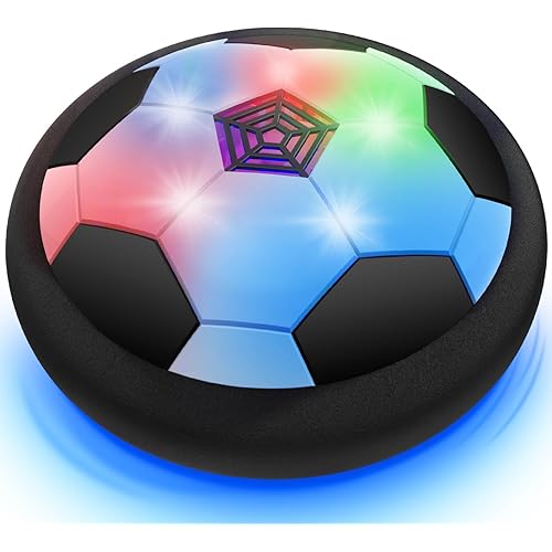 Toyk Boy Toys - LED Hover Soccer Ball - Air Power Training Ball Playing Football Indoor Outdoor Game - Birthday Gifts for Kids, Age 3 4 5 6 7 8-12 Year Old Boys - Soccer