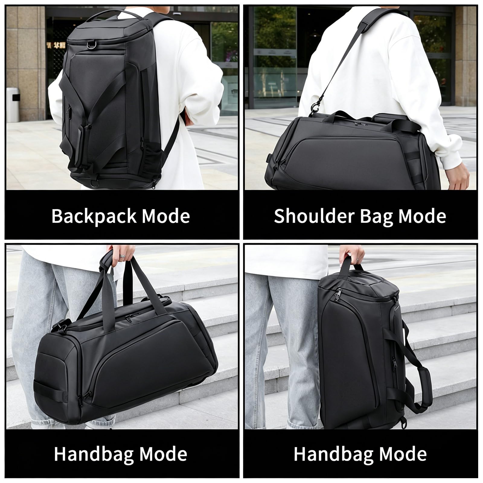 45L Grande borsa da palestra Sport Duffle Zaino per le donne degli uomini, Resistente all'acqua Fitness Sport Tote Borse da viaggio Week-end durante la notte Bagaglio a mano Borsa