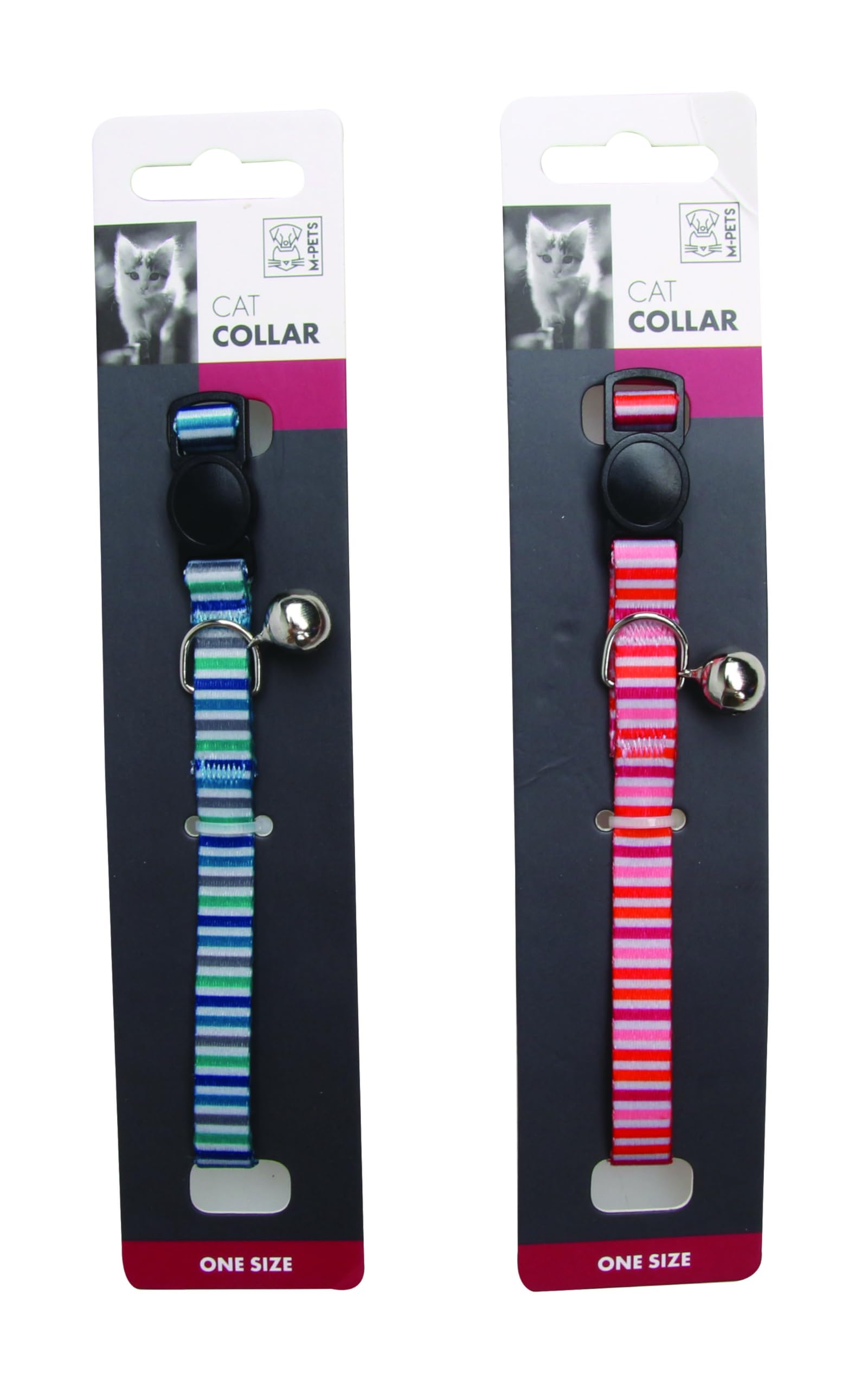 M-PETS Lines Cat Collar with Bell, Adjustable Breakaway Safety Collar with Colourful Striped Patterns, Lightweight, Safe, Stylish for Cats, Kittens, Assorted Colours - Blue, Red, 20-30cm (B0DCNNNSZX) Amazon Price History, Amazon Price Tracker