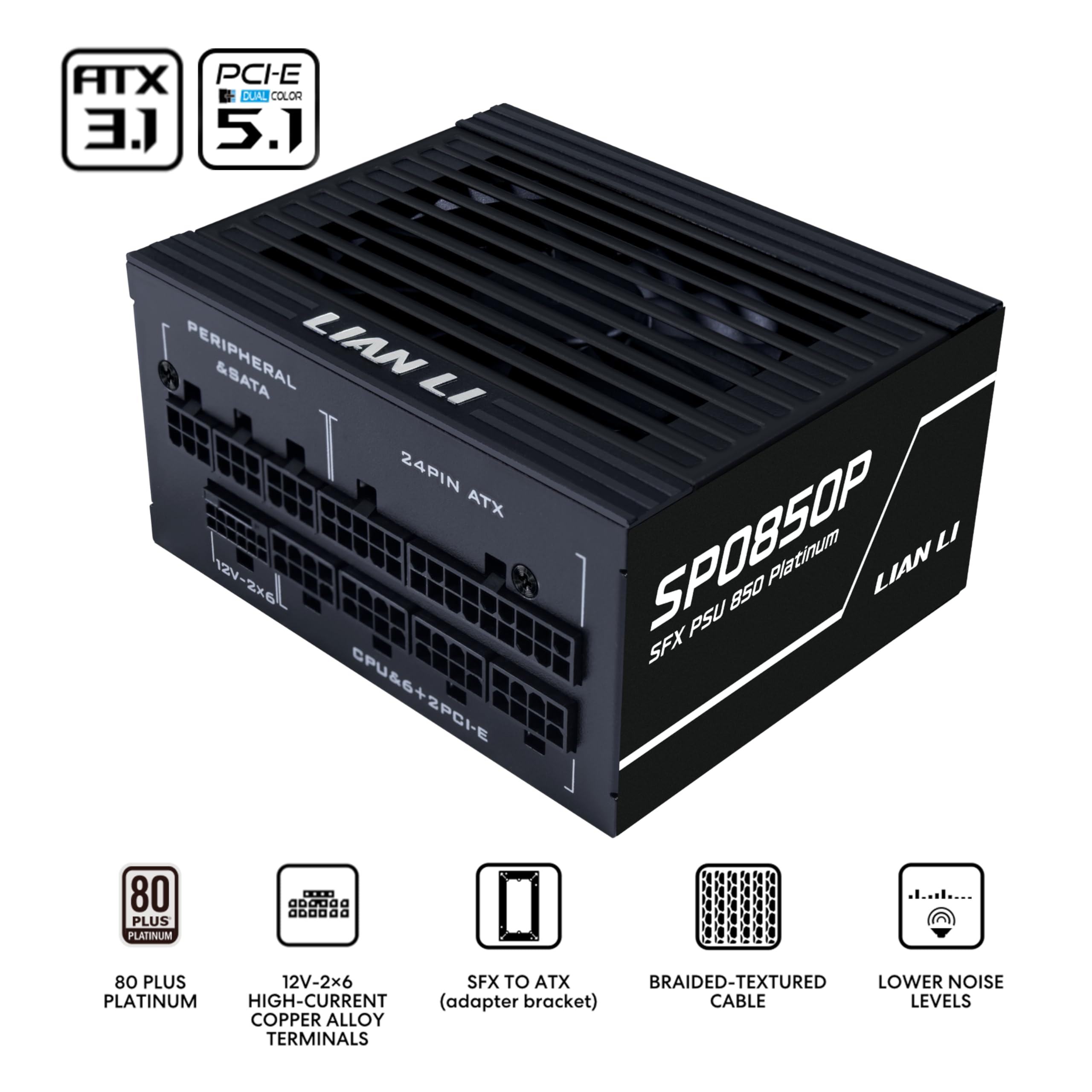 Lian Li SP850 Platinum - 850 Watt SFX Form Factor Power Supply