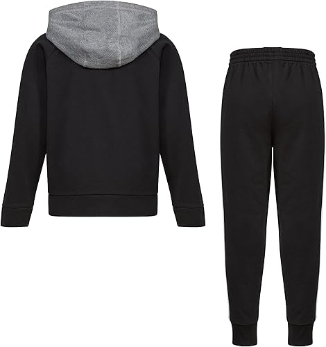 Miniatura 2 de adidas Conjunto de chaqueta y pantalones deportivos de felpa francesa con cremallera frontal para niños
