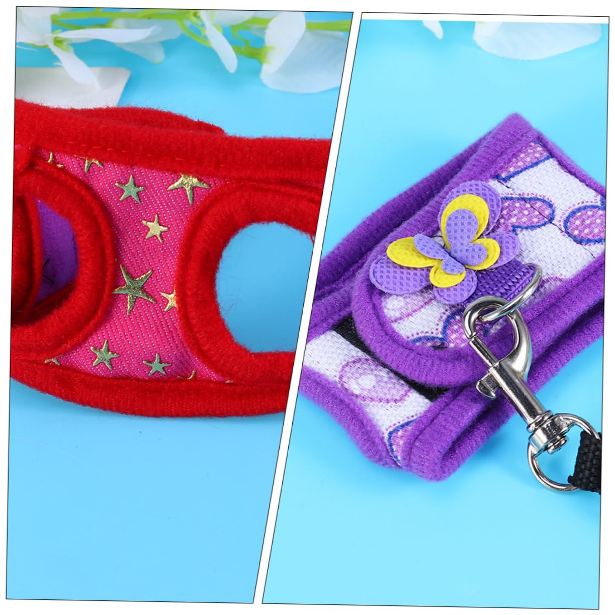 VANZACK 6sets Pettorina Per Criceti e Cincillà Con Guinzaglio Di Materiale Traspirante Per Piccoli Animali Come Porcellini e Furetti Colori Vivaci e Comodi Da Indossare