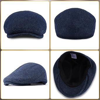 Newsboy Cap for Men Flat Wool Hats Irish Beret Caps Mens Derby Hat 1920s Mens Dress Hat Herringbone Ivy Cap