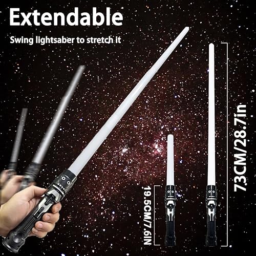 Miniatura 3 de Juguete de sables de luz, espadas de duelo 2 en 1 RGB de doble hoja con modo de silencio de sonido FX para niños, fanáticos de la película, cosplay,