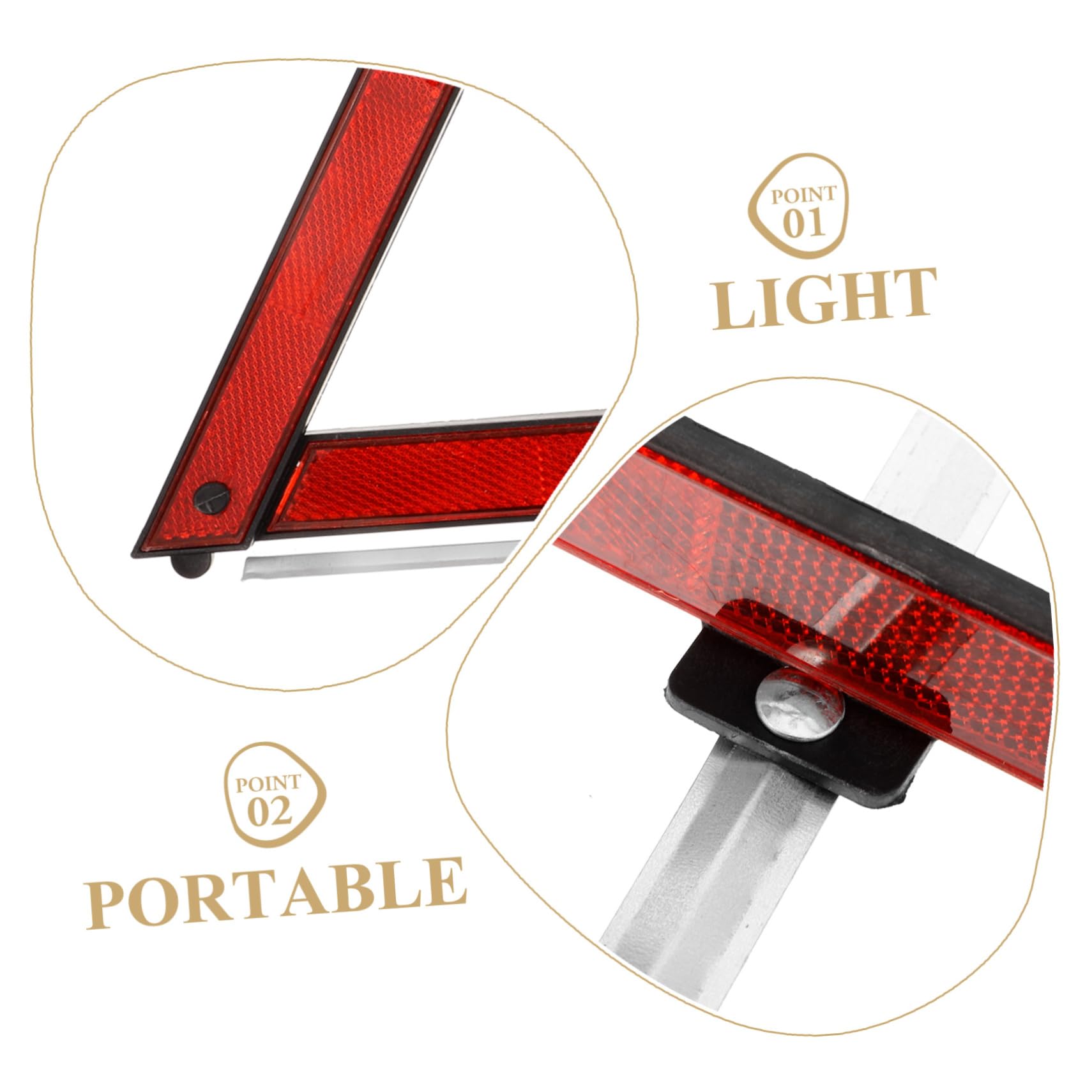 PRETYZOOM 5 Series Triángulo Peligroso Cinta Reflectiva Brillante Alto Triángulos De Emergencia Triángulos De Seguridad Vial Triángulos De Seguridad Dot Aprobado Plastico Abs 3 Piezas X 5