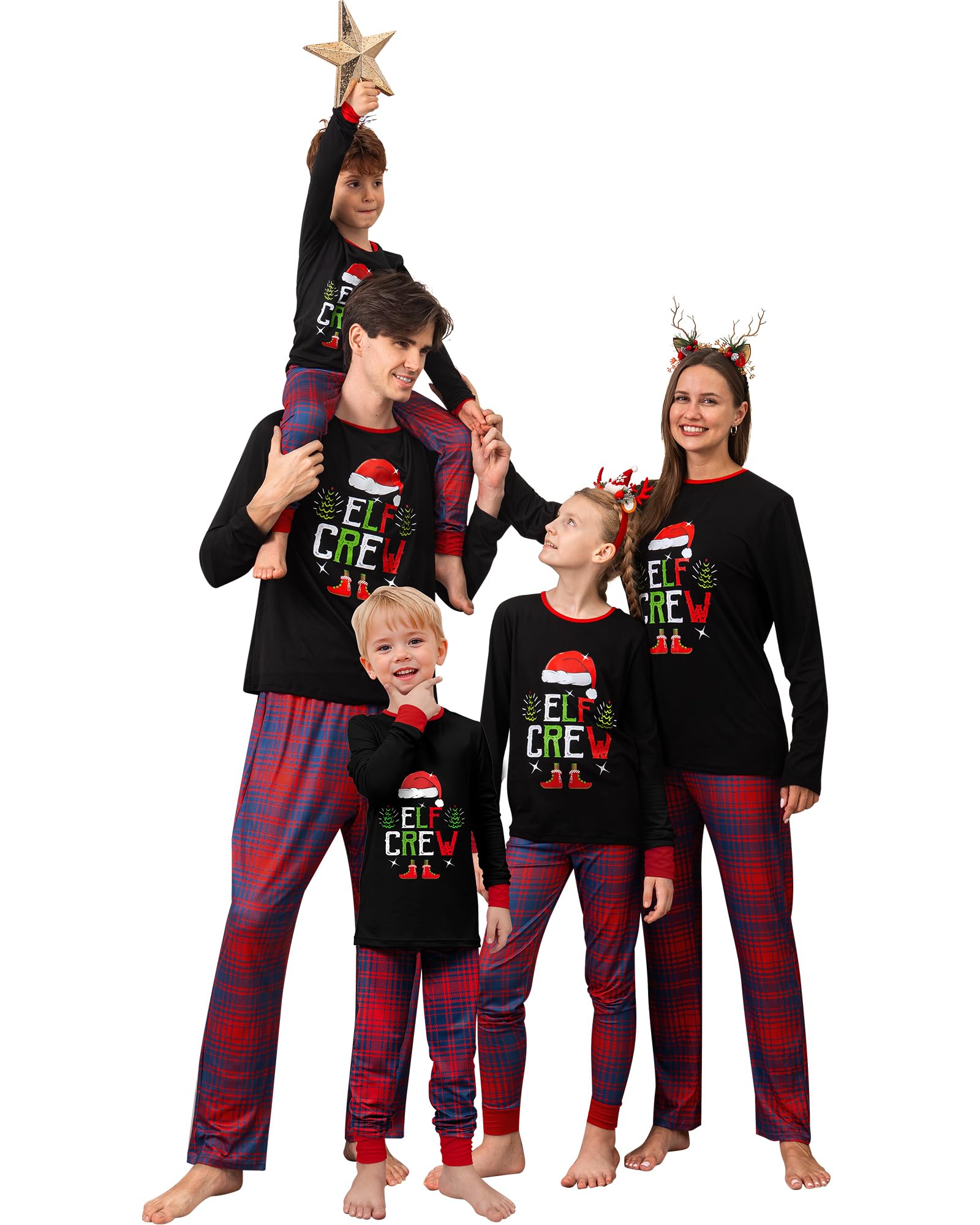 Rnxrbb 2025 Matching Family Christmas Pajamas Holiday Family Christmas Pjs Set Sleepwear Xmas Jammies Men Women Kids Couples