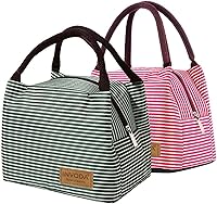 Vista 12 de Bolsa de almuerzo plegable para el almuerzo, 4 unidades, reutilizable, contenedor aislado, bolsa de picnic para hombres y mujeres