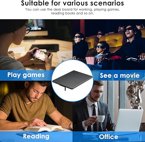 Miniatura 5 de Weilianda Serie de asientos de cine en casa Bandeja giratoria Mesa Sofá Patrón de fibra de carbono Fibra de carbono,Negro claro,Madera