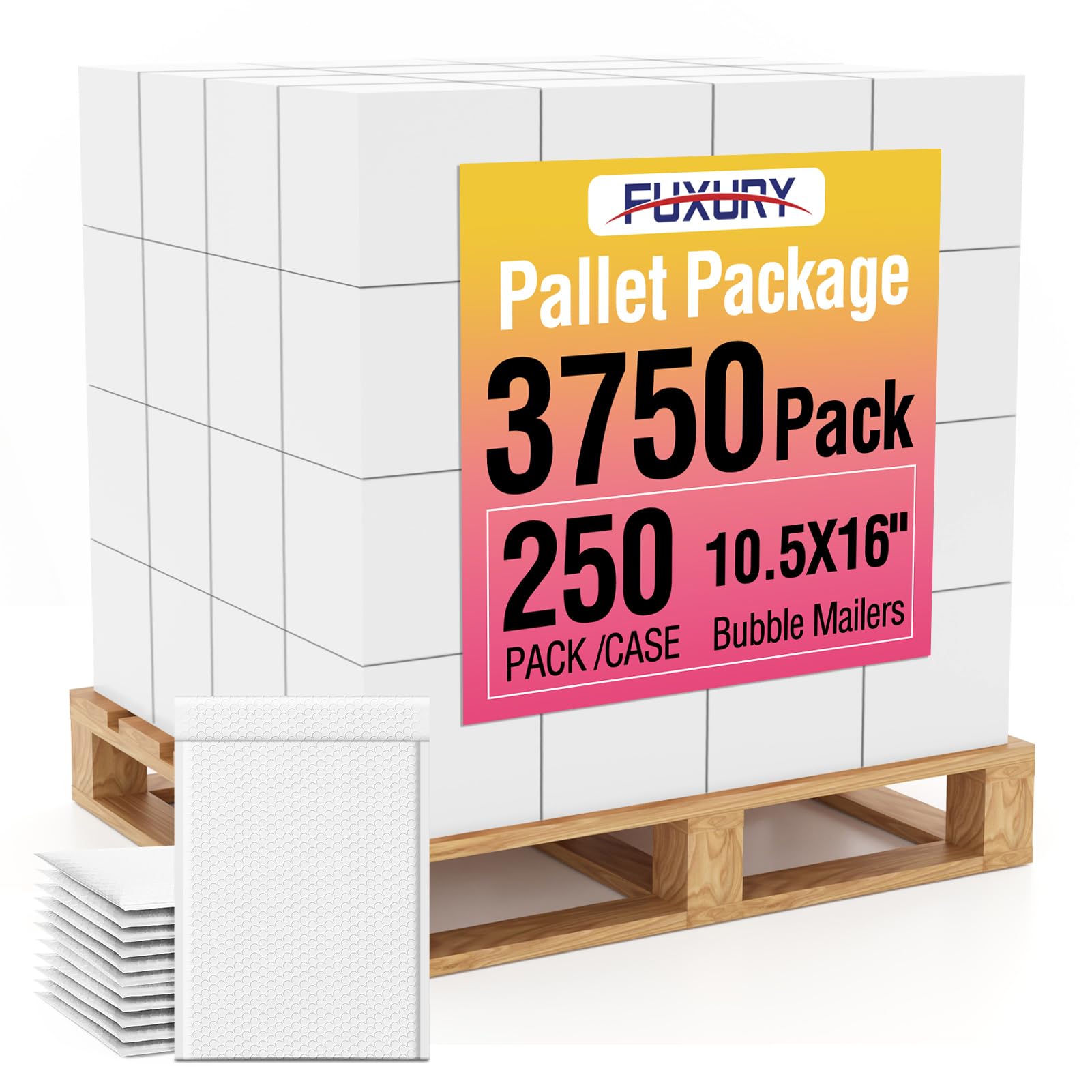 Fuxury Bubble Mailers 10.5x16" White Padded Envelopes 3750Pack Bulk Pallet