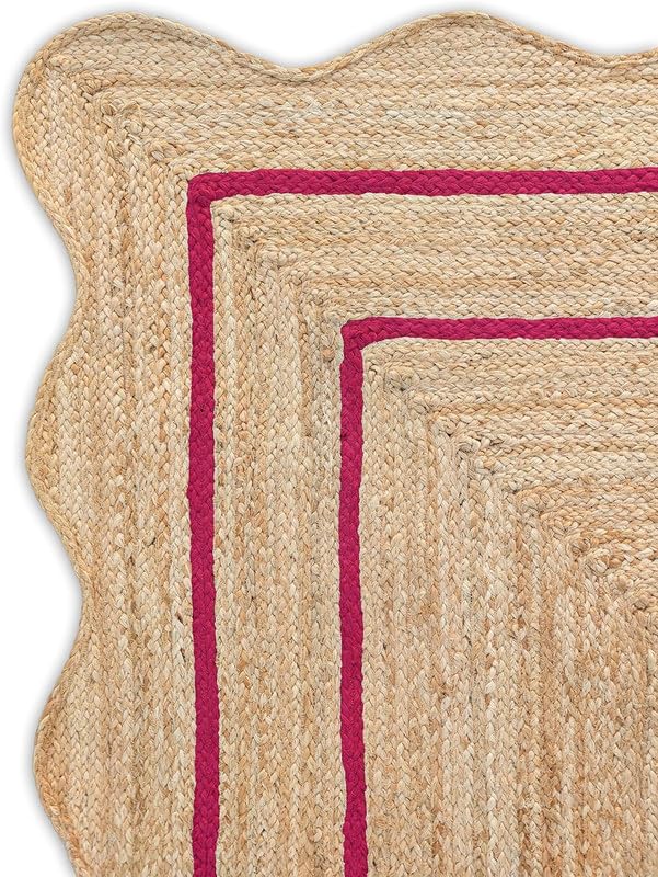 Tapis décoratif traditionnel pour salon avec bordure rouge 3 x 4,2 m