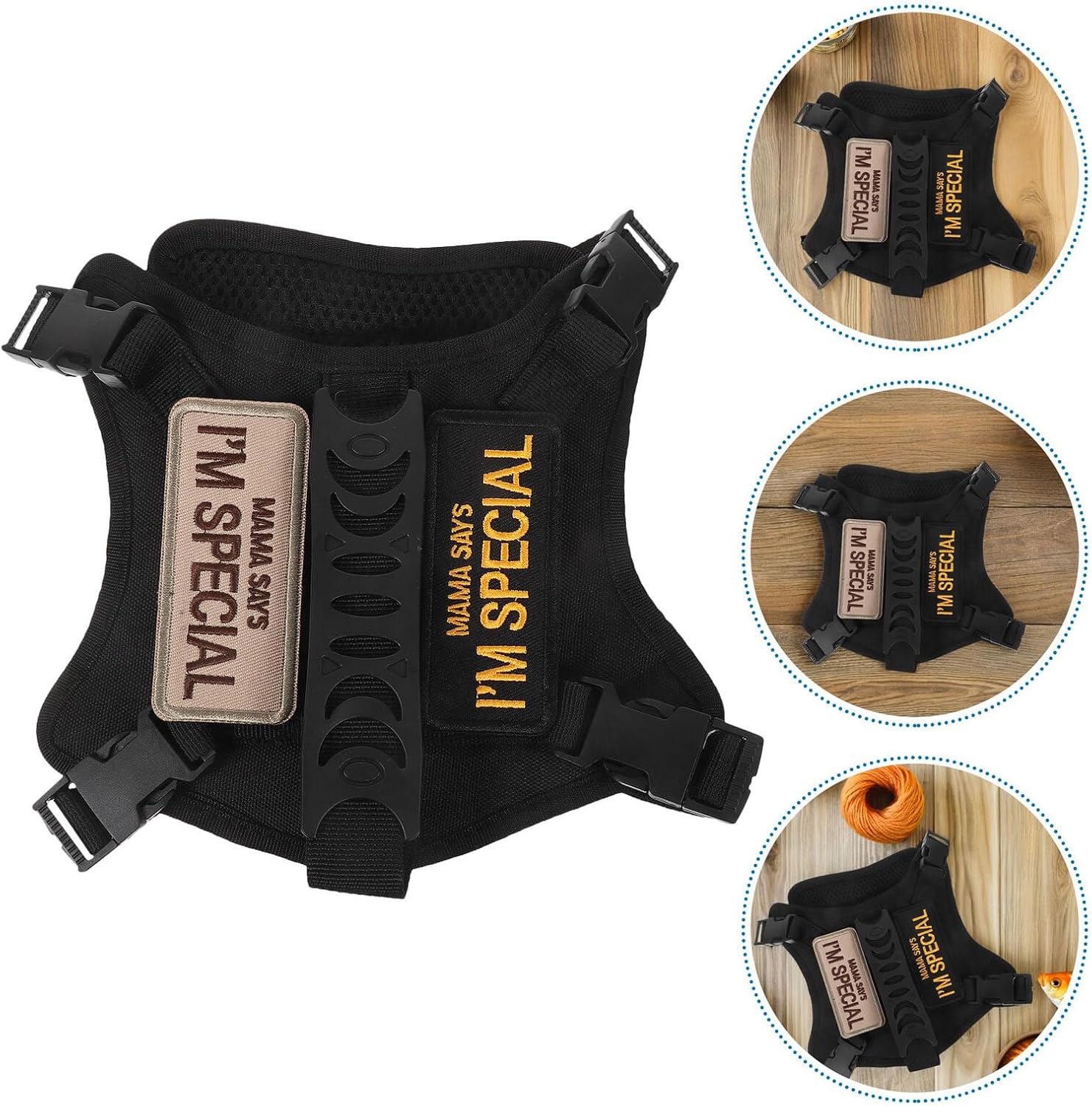 Beavorty Escape Proof Cat Harness Vest and Leash Set, Adjustable Tactical Walking Vest with Embroidered Design, Outdoor Hiking and Travel Pet Harness for Small Kittens and Cats
